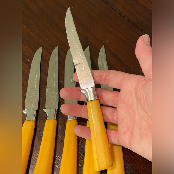 Vintage BAKELITE LOT 6 KNIVES DEEREDGE Regent SHEFFIELD ENGLAND Forever Sharp - Picture 6 of 10